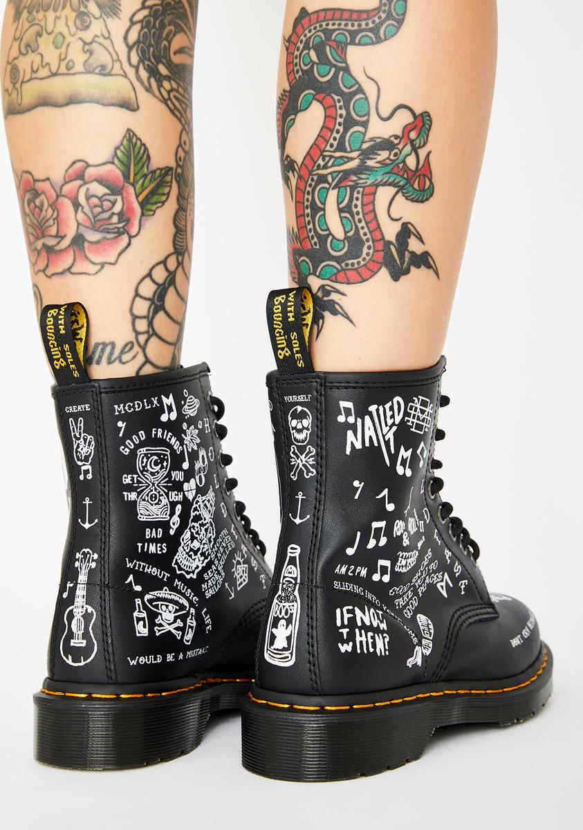 1460 Scribble Combat Boots