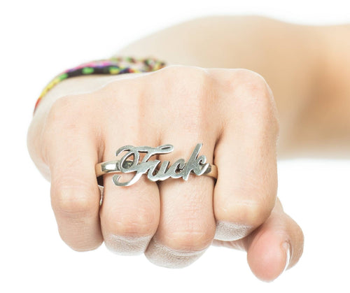 "Fuck" Silver Ring