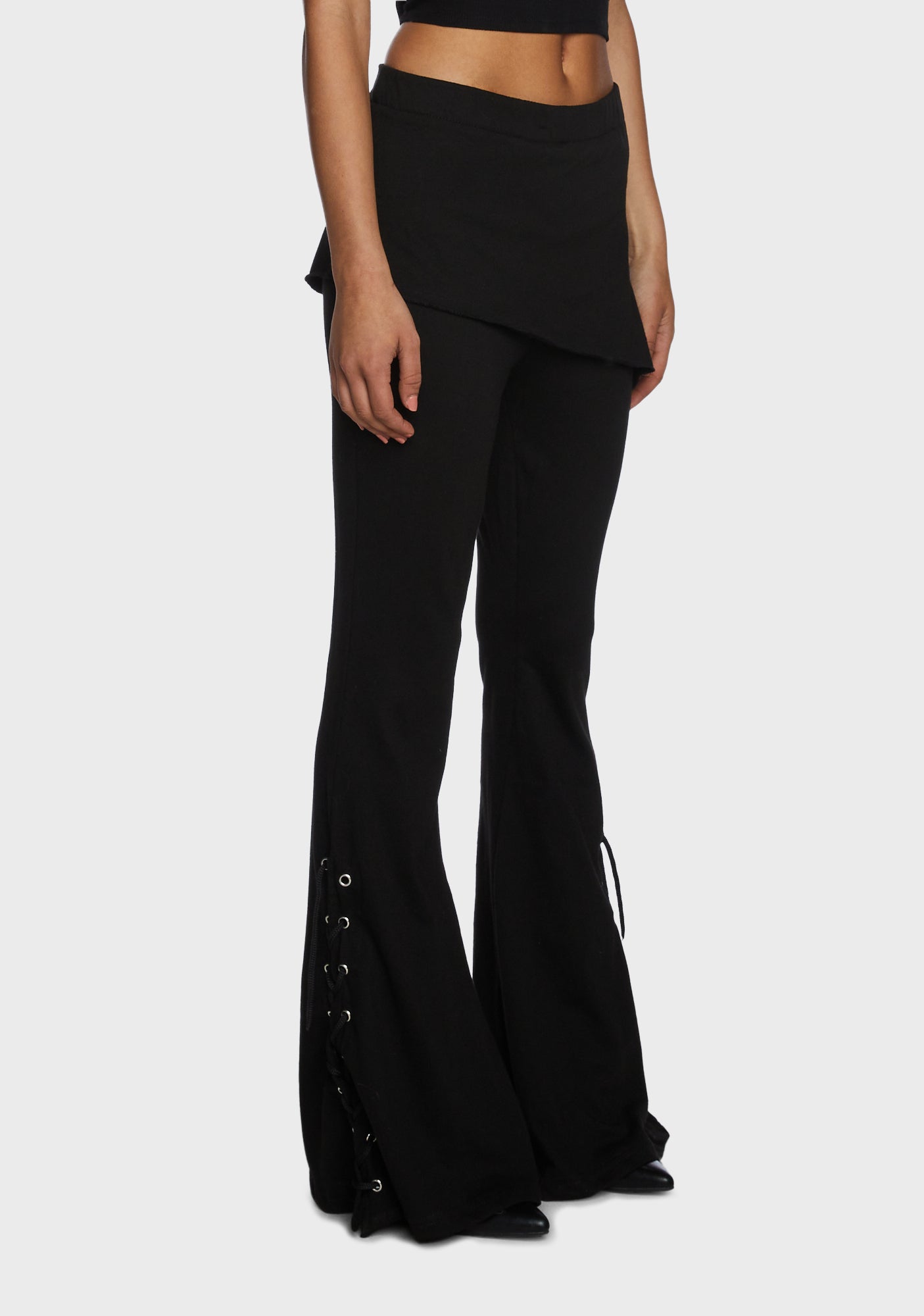 2-In-1 Boot-Cut Leggings With Micro Slant Skirt